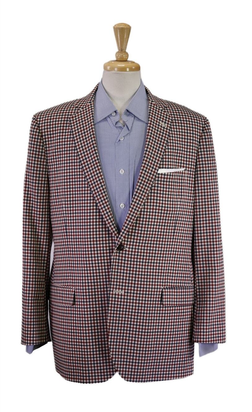 Brooks Brothers Fitzgerald Blue Red Gingham Check Wool Sportcoat Blazer 43R 42R